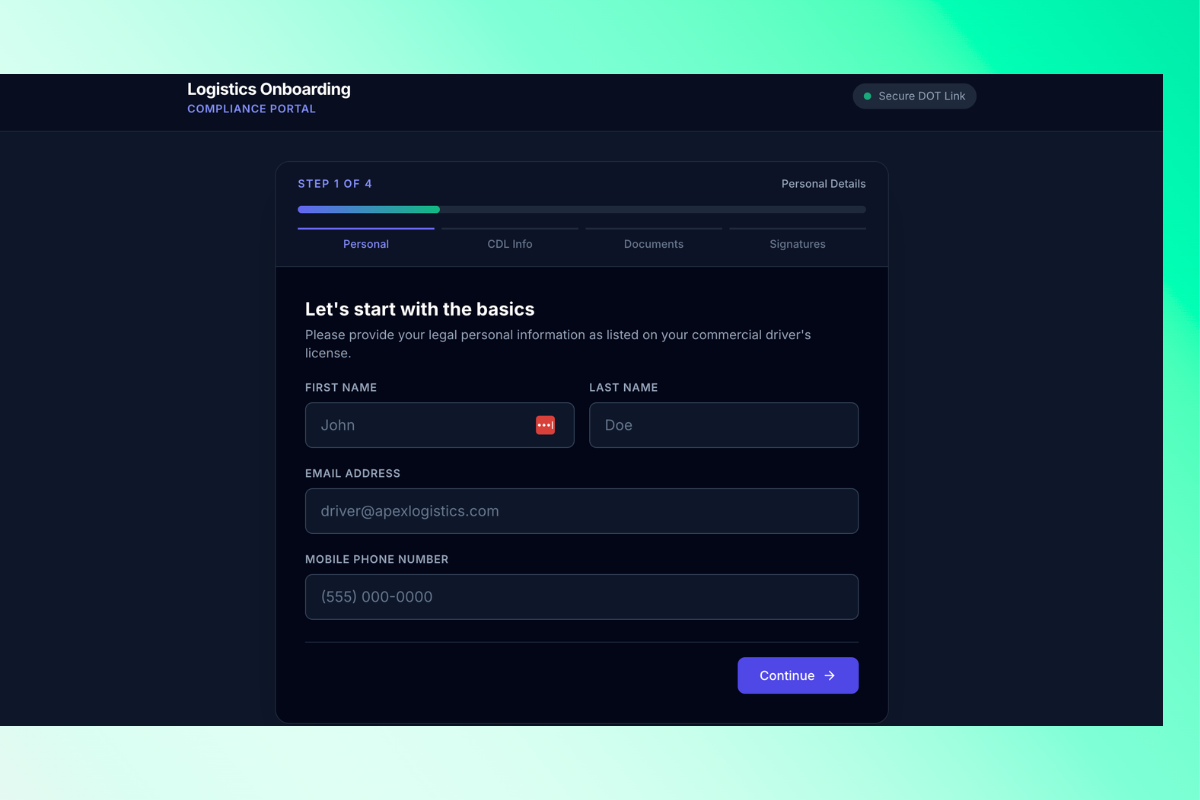Automated Driver Onboarding & Equipment Dispatch Workflow